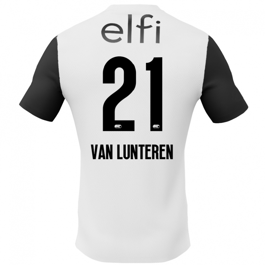 Niño Fútbol Camiseta Desiree Van Lunteren #21 Blanco Negro 2ª Equipación 2024/25