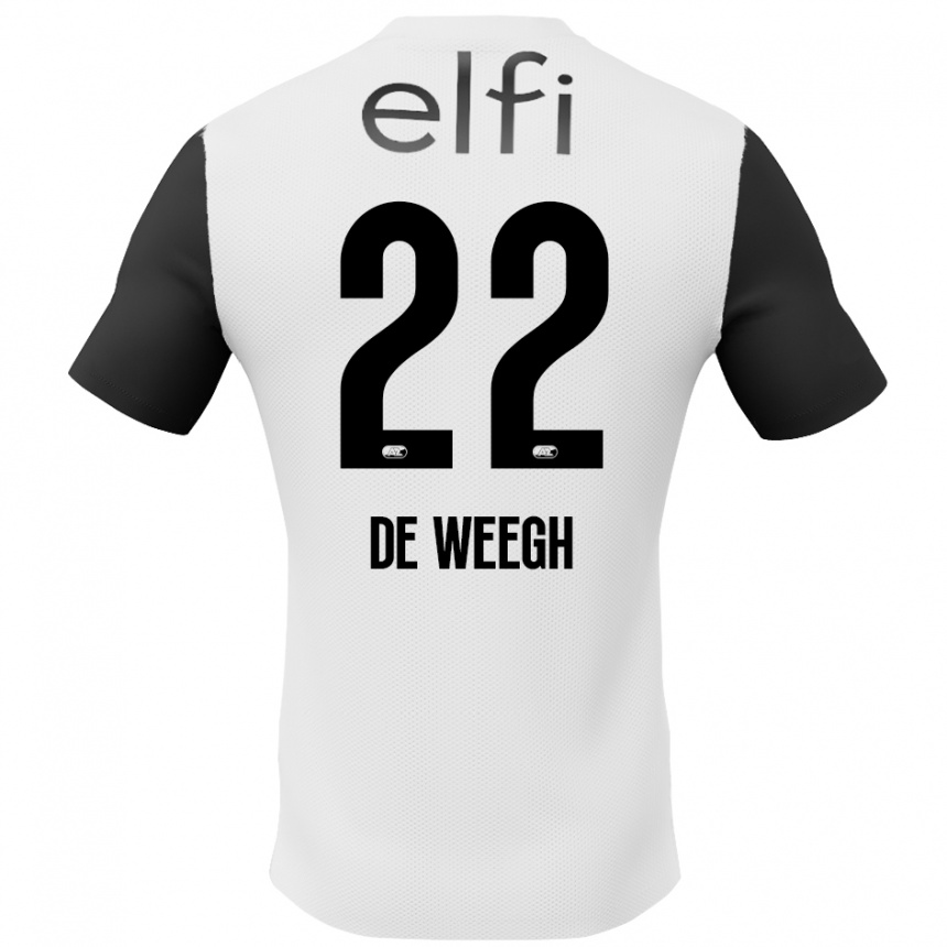 Niño Fútbol Camiseta Bo Op De Weegh #22 Blanco Negro 2ª Equipación 2024/25