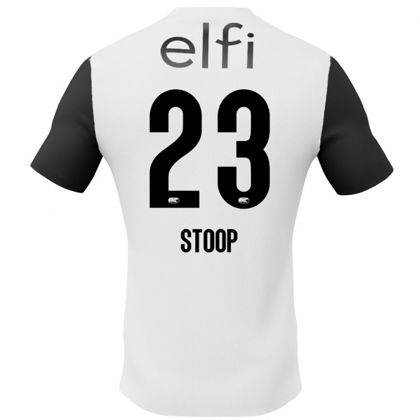 Niño Fútbol Camiseta Maudy Stoop #23 Blanco Negro 2ª Equipación 2024/25