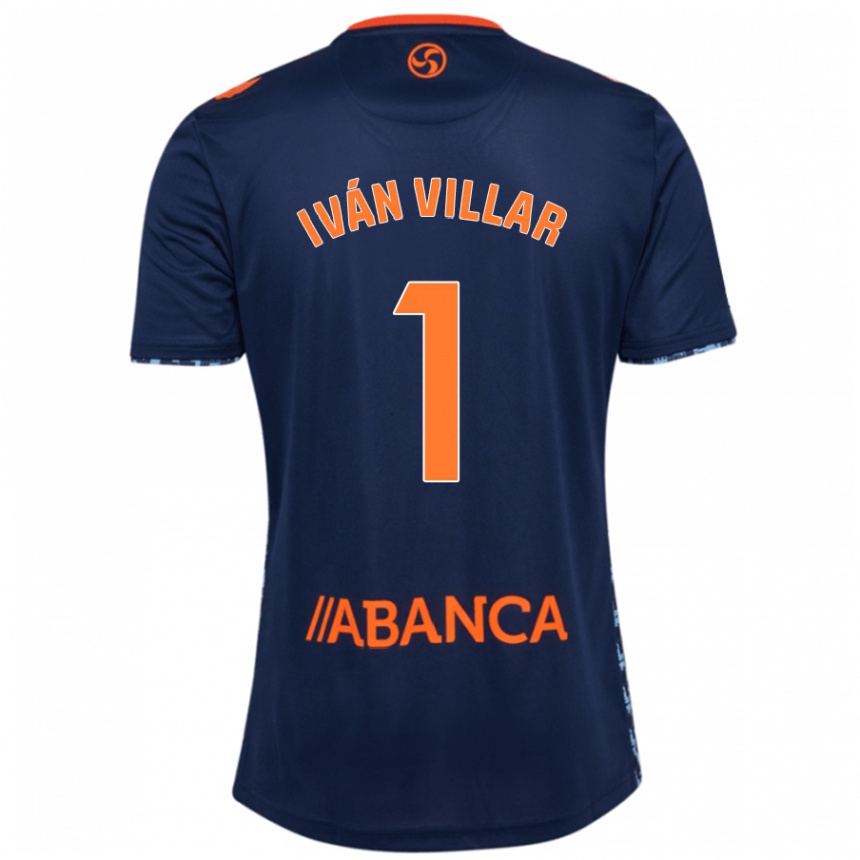 Niño Fútbol Camiseta Iván Villar #1 Azul Marino 2ª Equipación 2024/25