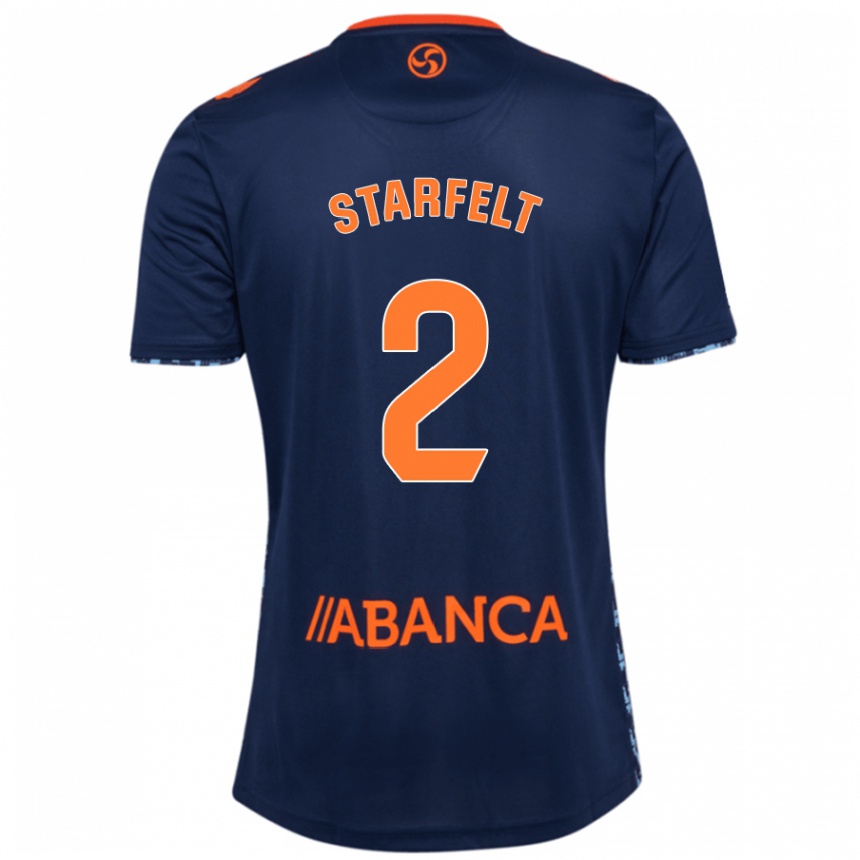 Niño Fútbol Camiseta Carl Starfelt #2 Azul Marino 2ª Equipación 2024/25