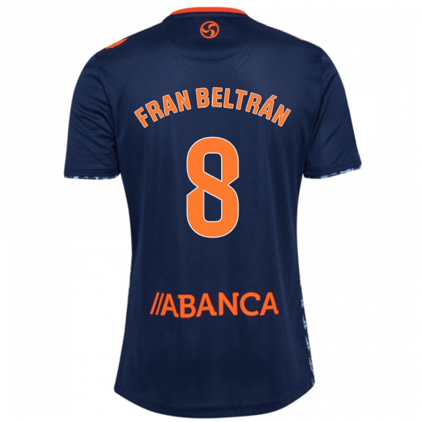 Niño Fútbol Camiseta Fran Beltrán #8 Azul Marino 2ª Equipación 2024/25