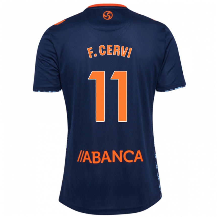 Niño Fútbol Camiseta Franco Cervi #11 Azul Marino 2ª Equipación 2024/25