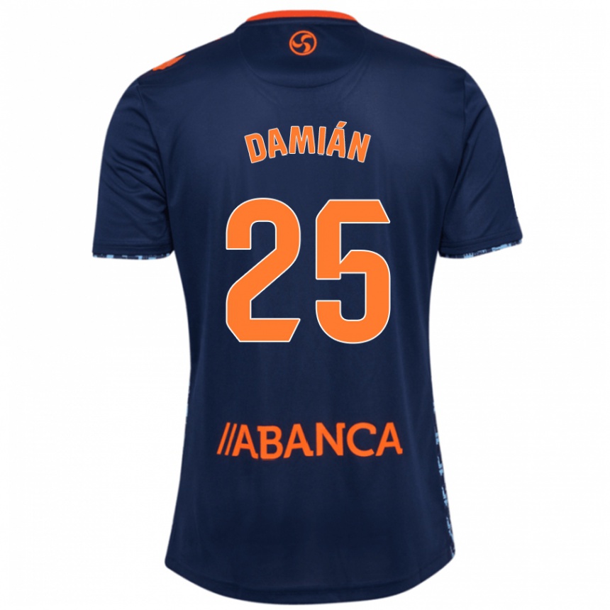 Niño Fútbol Camiseta Damián Rodríguez #25 Azul Marino 2ª Equipación 2024/25