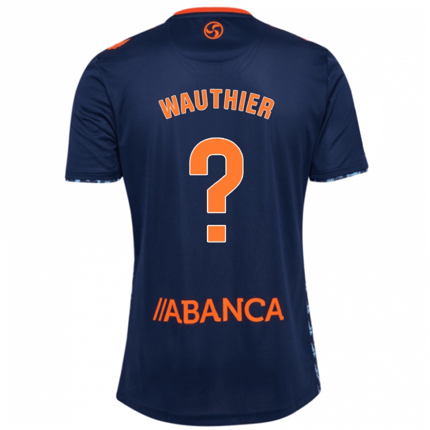 Niño Fútbol Camiseta Hugo Wauthier #0 Azul Marino 2ª Equipación 2024/25