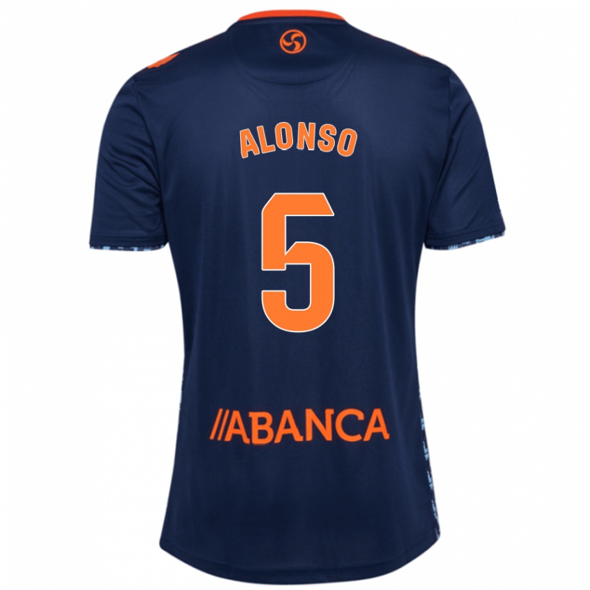 Niño Fútbol Camiseta Gael Alonso #5 Azul Marino 2ª Equipación 2024/25