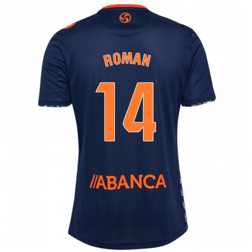 Niño Fútbol Camiseta Miguel Román #14 Azul Marino 2ª Equipación 2024/25