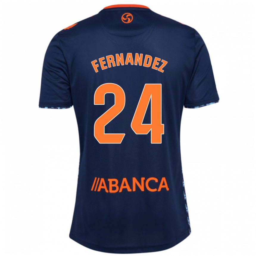 Niño Fútbol Camiseta César Fernández #24 Azul Marino 2ª Equipación 2024/25