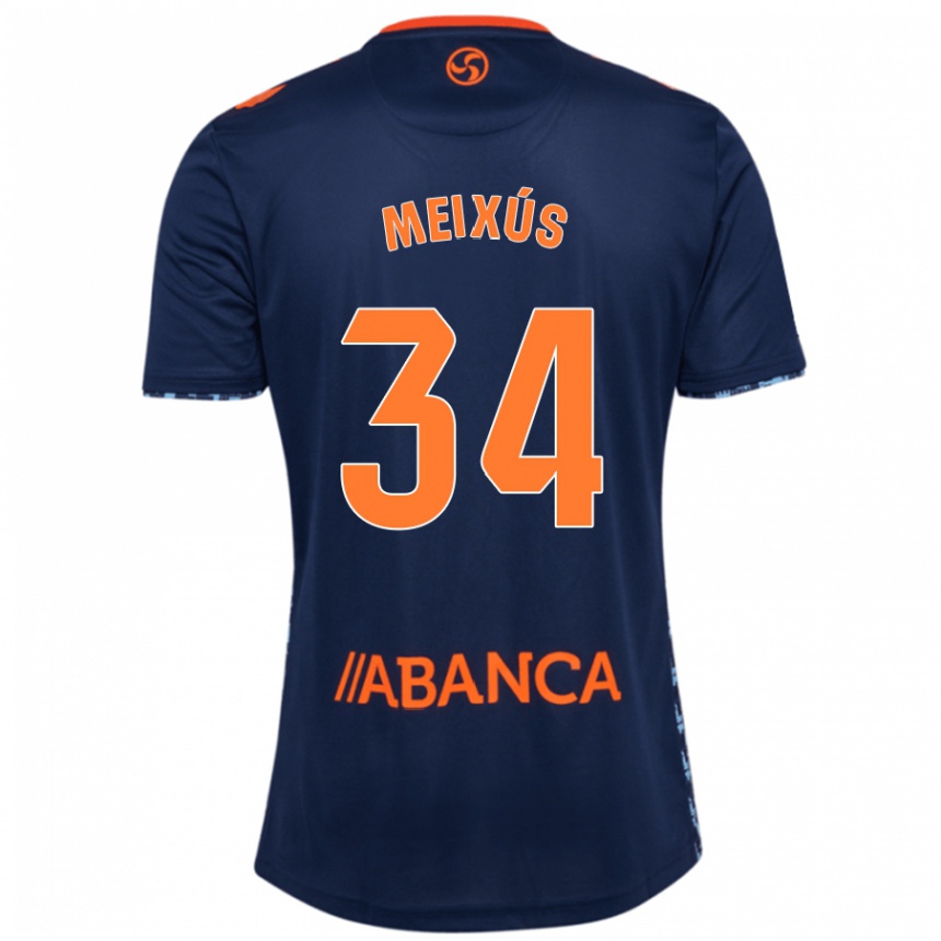 Niño Fútbol Camiseta Pablo Meixús #34 Azul Marino 2ª Equipación 2024/25