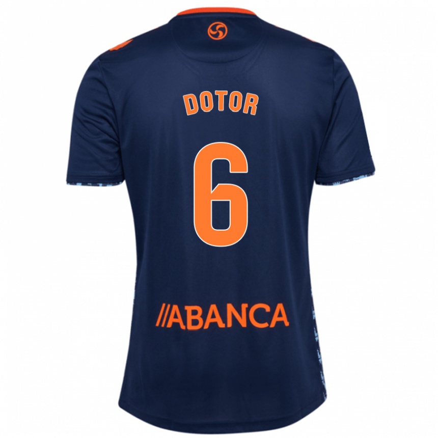 Niño Fútbol Camiseta Carlos Dotor #6 Azul Marino 2ª Equipación 2024/25