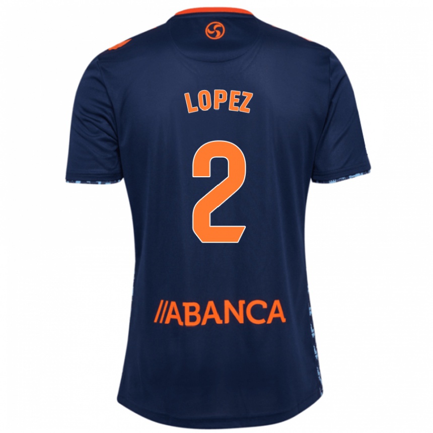 Niño Fútbol Camiseta Iván López #2 Azul Marino 2ª Equipación 2024/25