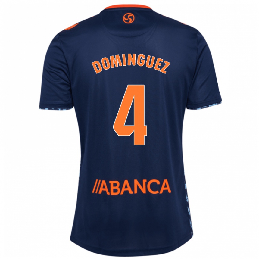 Niño Fútbol Camiseta Javi Domínguez #4 Azul Marino 2ª Equipación 2024/25