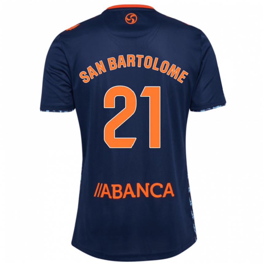 Niño Fútbol Camiseta Víctor San Bartolomé #21 Azul Marino 2ª Equipación 2024/25