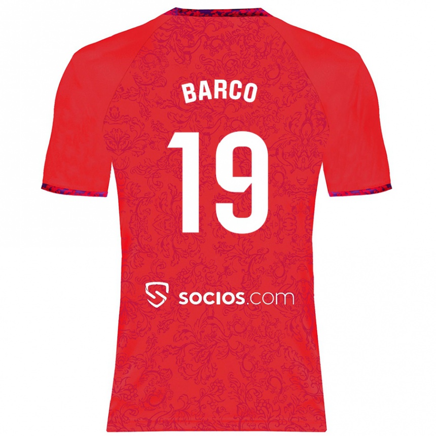 Niño Fútbol Camiseta Valentín Barco #19 Rojo 2ª Equipación 2024/25