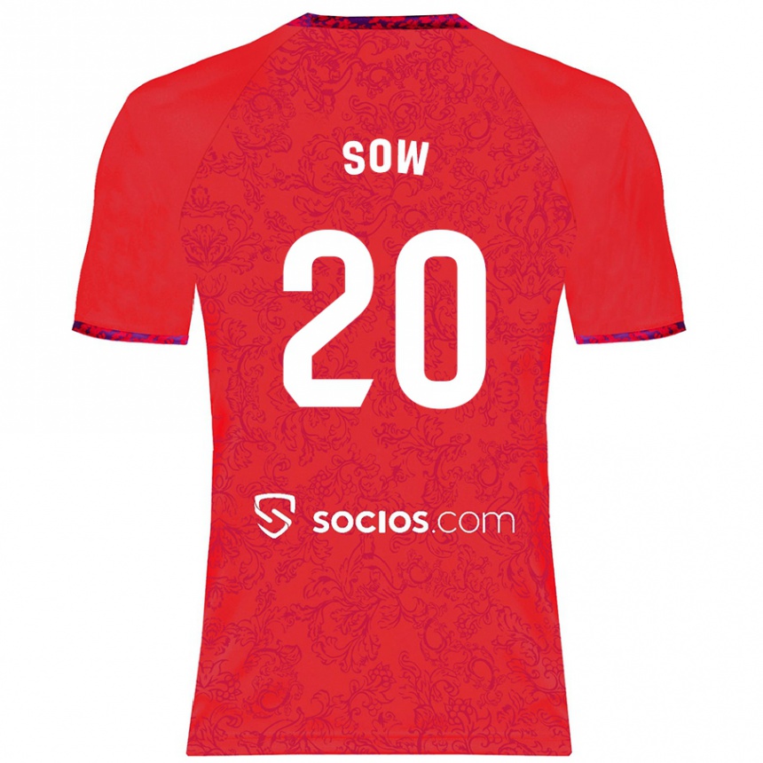 Niño Fútbol Camiseta Djibril Sow #20 Rojo 2ª Equipación 2024/25