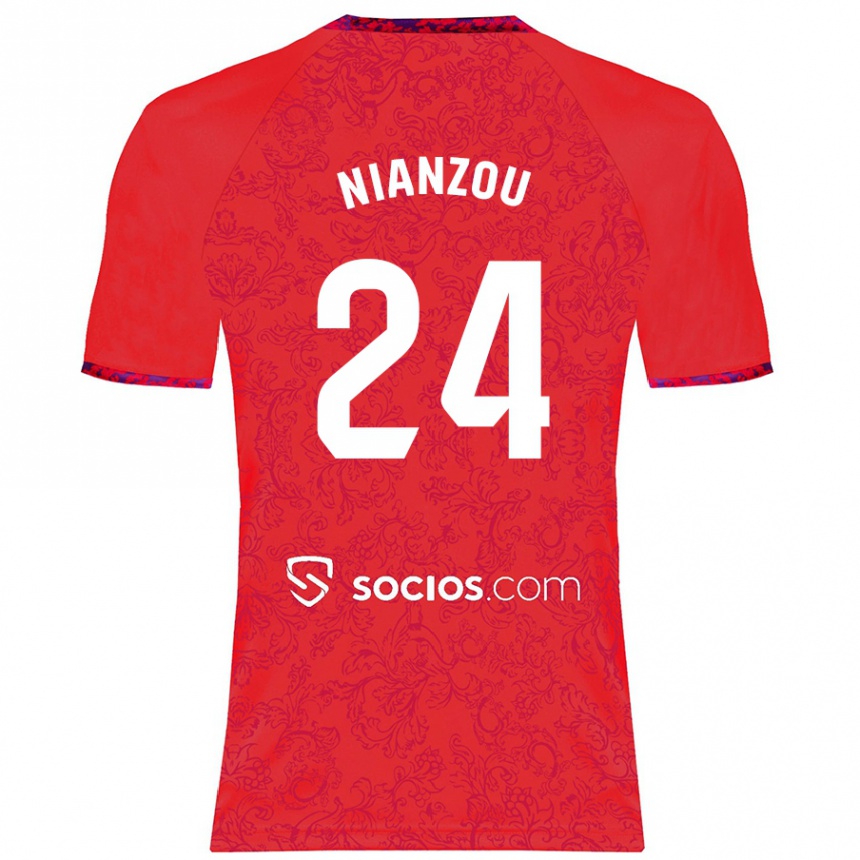 Niño Fútbol Camiseta Tanguy Nianzou #24 Rojo 2ª Equipación 2024/25