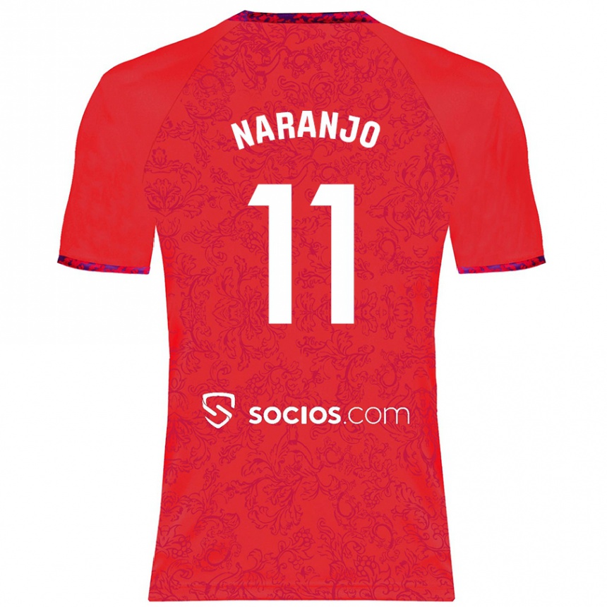 Niño Fútbol Camiseta Mario Naranjo #11 Rojo 2ª Equipación 2024/25