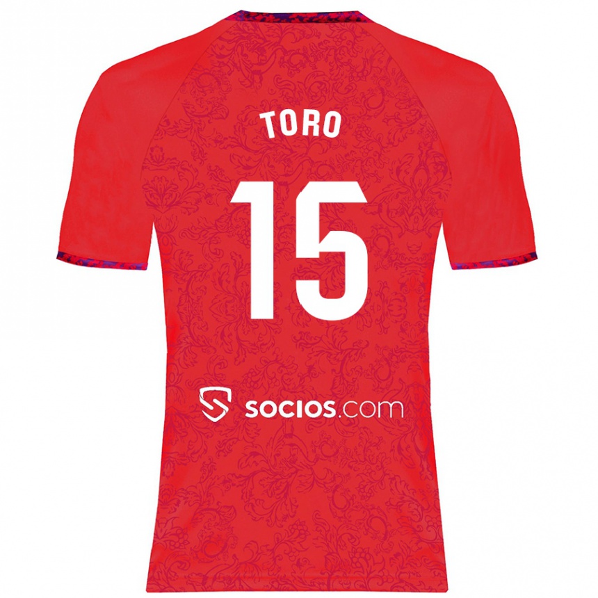 Niño Fútbol Camiseta Juanan Toro #15 Rojo 2ª Equipación 2024/25