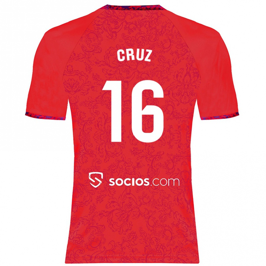 Niño Fútbol Camiseta Jesús Cruz #16 Rojo 2ª Equipación 2024/25