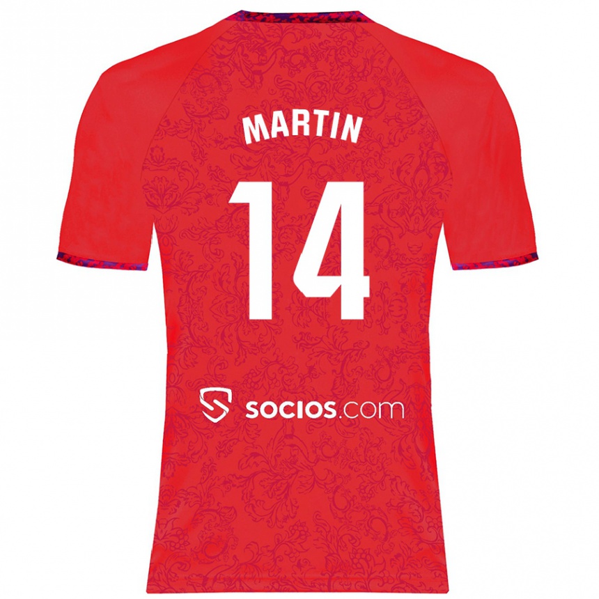 Niño Fútbol Camiseta Nazareth Martín #14 Rojo 2ª Equipación 2024/25