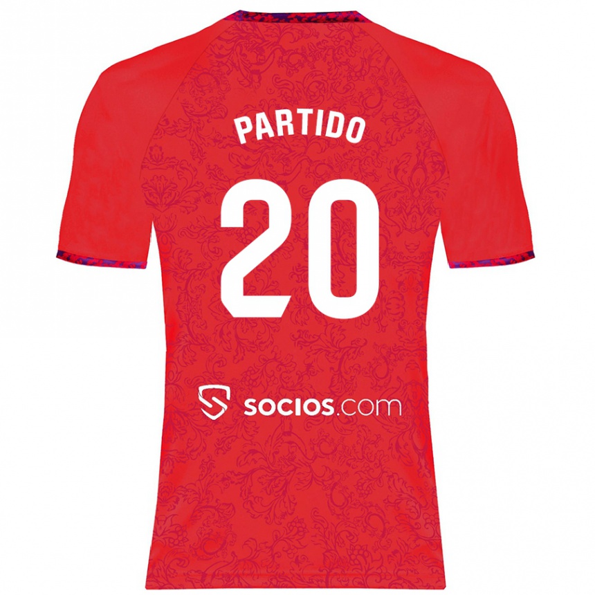 Niño Fútbol Camiseta Paula Partido #20 Rojo 2ª Equipación 2024/25