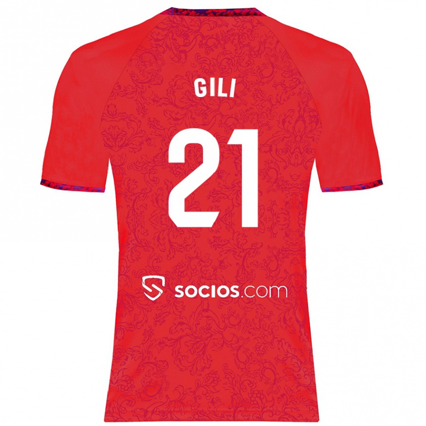 Niño Fútbol Camiseta Gemma Gili #21 Rojo 2ª Equipación 2024/25