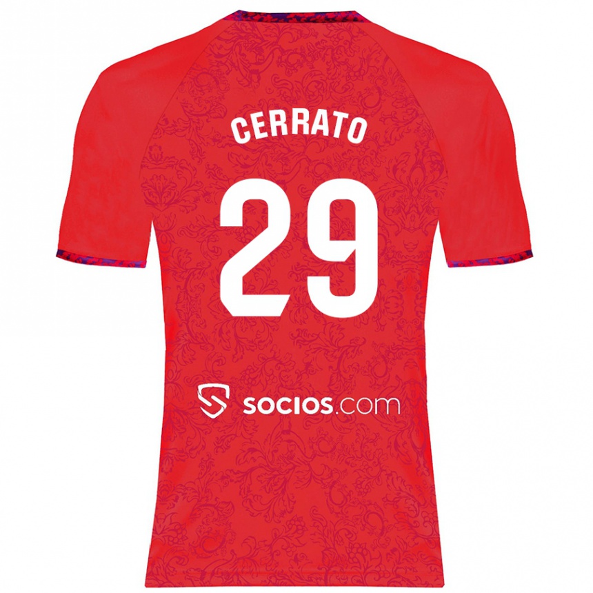 Niño Fútbol Camiseta Alba Cerrato Izquierdo #29 Rojo 2ª Equipación 2024/25