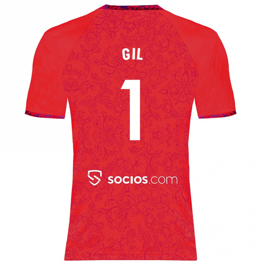 Niño Fútbol Camiseta David Gil #1 Rojo 2ª Equipación 2024/25