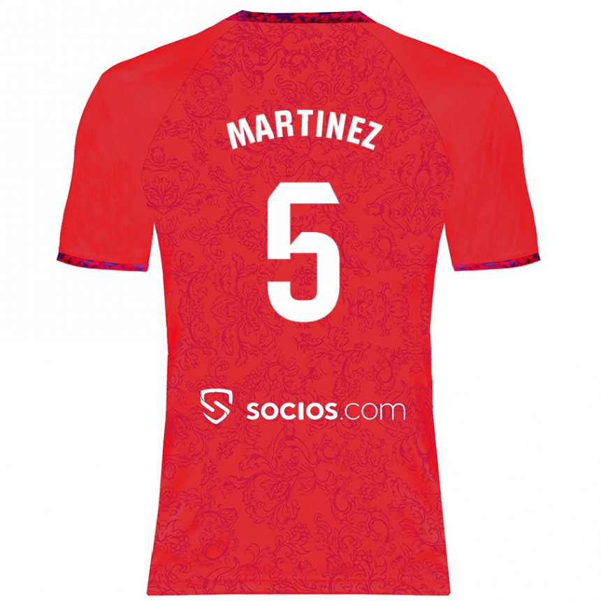 Niño Fútbol Camiseta Sergio Martínez #5 Rojo 2ª Equipación 2024/25