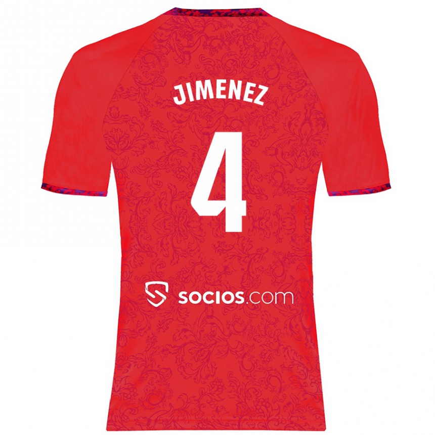 Niño Fútbol Camiseta Diego Jiménez #4 Rojo 2ª Equipación 2024/25