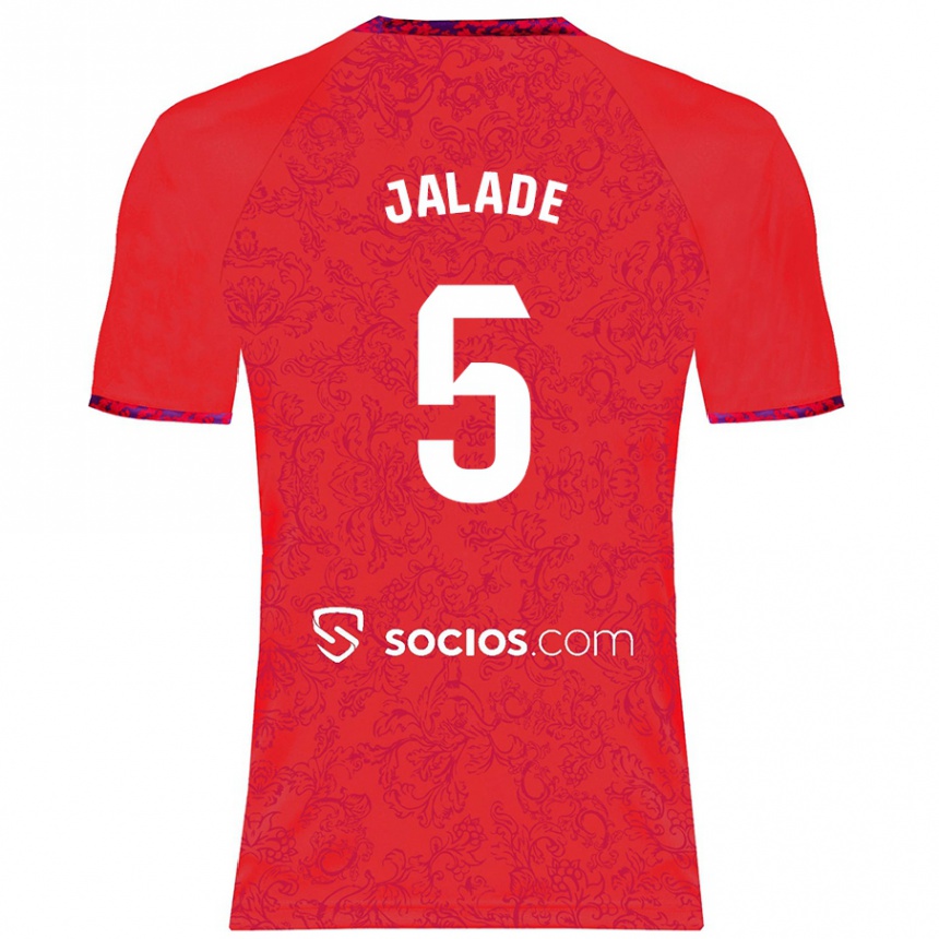 Niño Fútbol Camiseta Robert Jalade #5 Rojo 2ª Equipación 2024/25