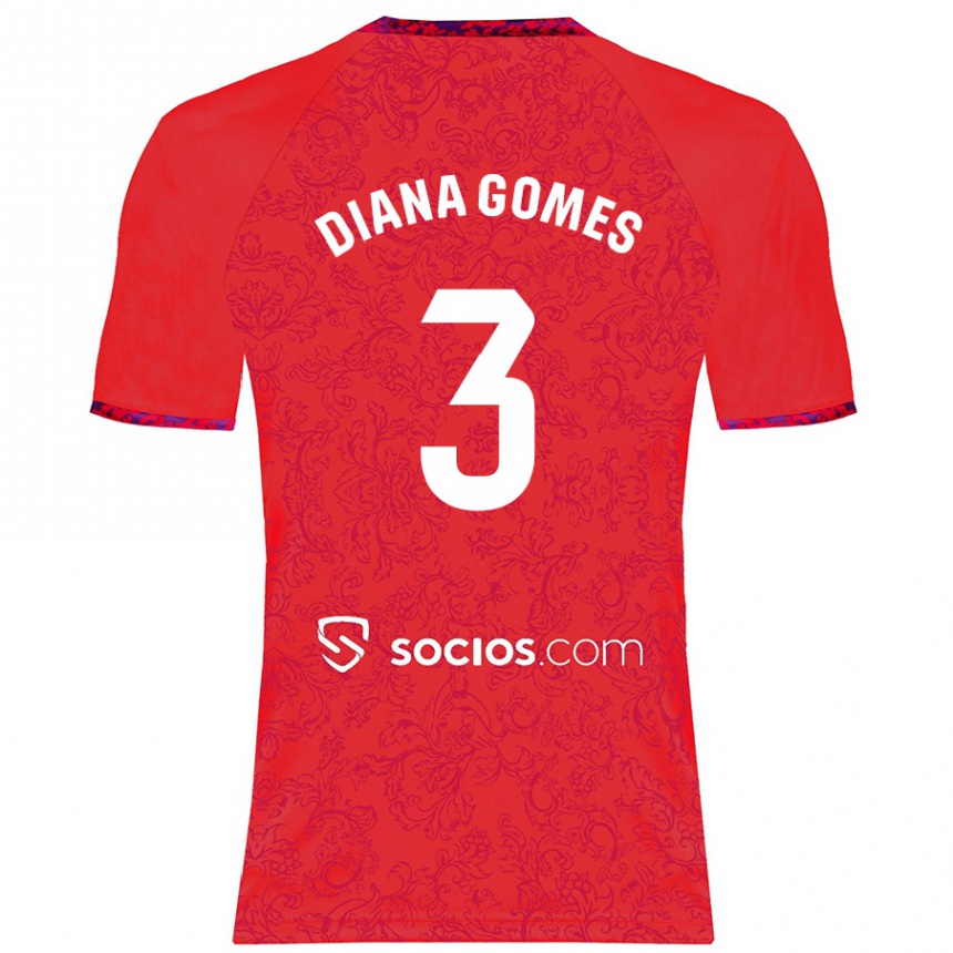 Niño Fútbol Camiseta Diana Catarina Ribeiro Gomes #3 Rojo 2ª Equipación 2024/25