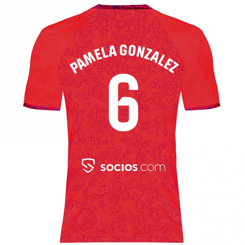 Niño Fútbol Camiseta Cinthia Pamela González Medina #6 Rojo 2ª Equipación 2024/25