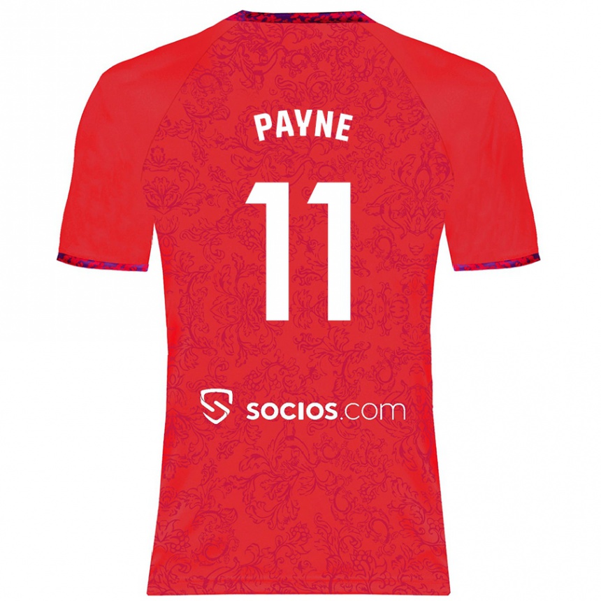 Niño Fútbol Camiseta Antionette Oyedupe Toni Payne #11 Rojo 2ª Equipación 2024/25