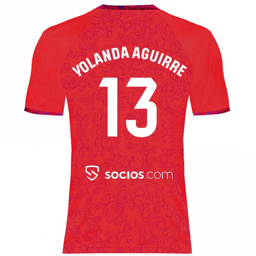 Niño Fútbol Camiseta Yolanda Aguirre Gutiérrez #13 Rojo 2ª Equipación 2024/25