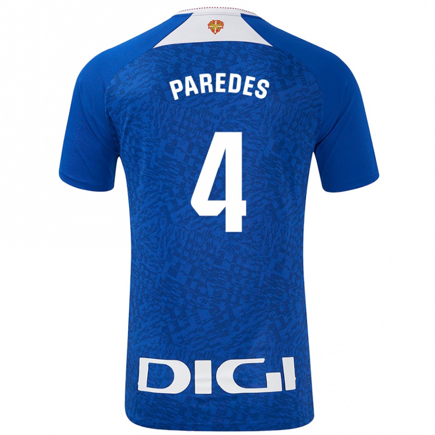 Niño Fútbol Camiseta Aitor Paredes #4 Azul Real 2ª Equipación 2024/25