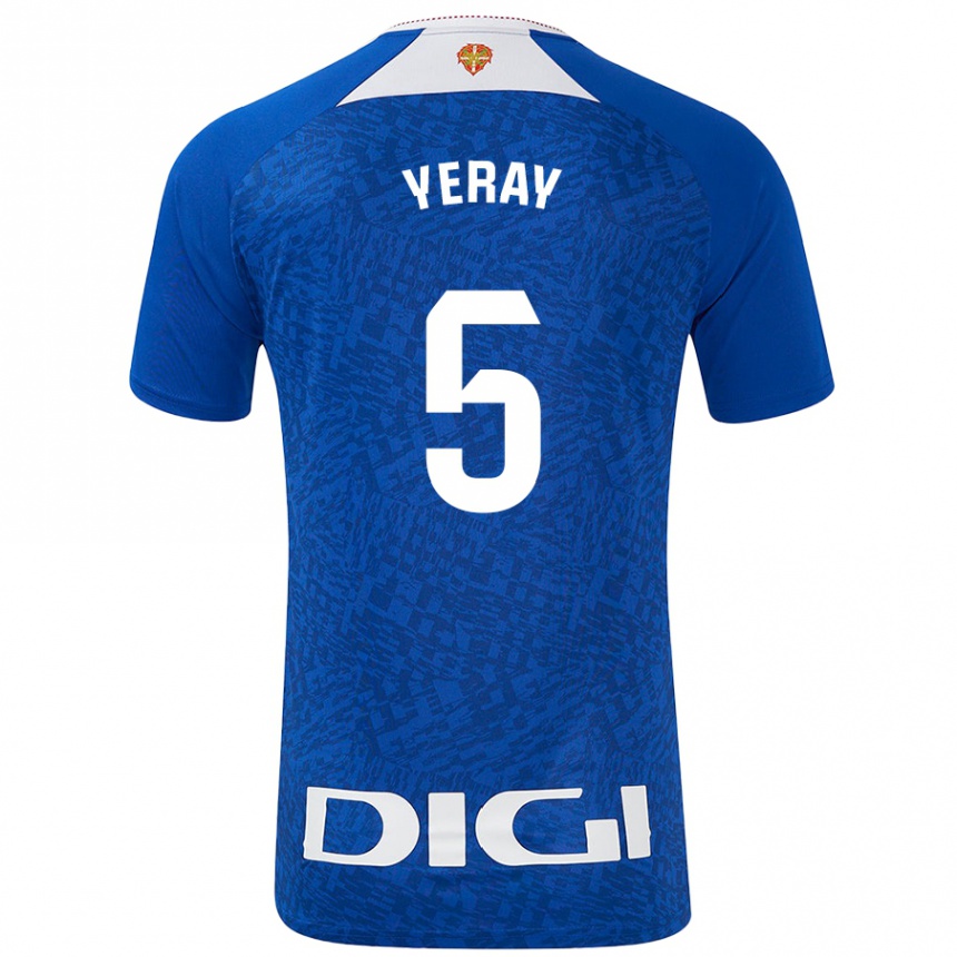 Niño Fútbol Camiseta Yeray Álvarez #5 Azul Real 2ª Equipación 2024/25