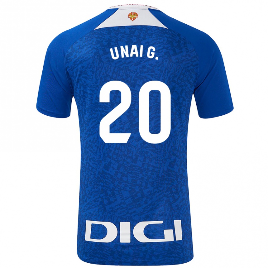 Niño Fútbol Camiseta Unai Gómez #20 Azul Real 2ª Equipación 2024/25