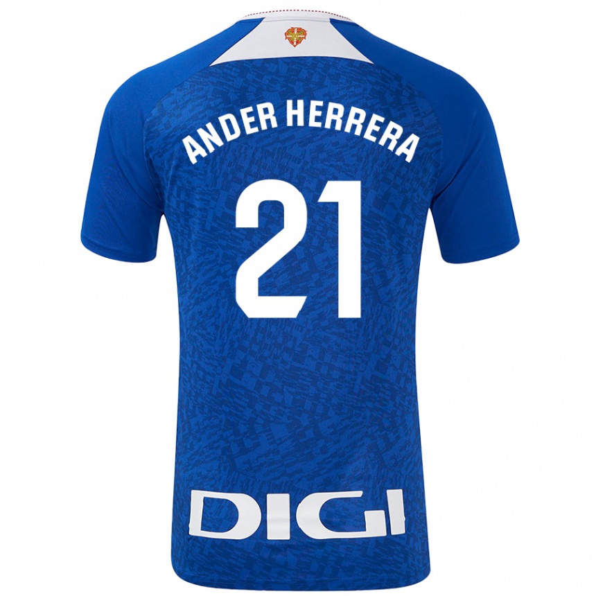 Niño Fútbol Camiseta Ander Herrera #21 Azul Real 2ª Equipación 2024/25