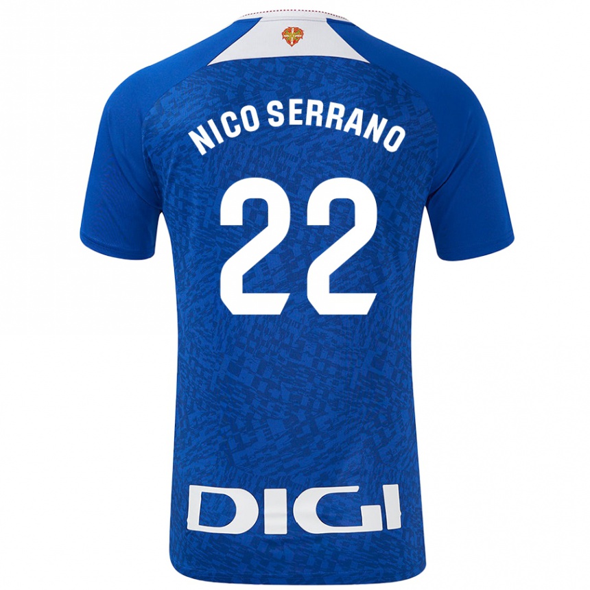 Niño Fútbol Camiseta Nico Serrano #22 Azul Real 2ª Equipación 2024/25