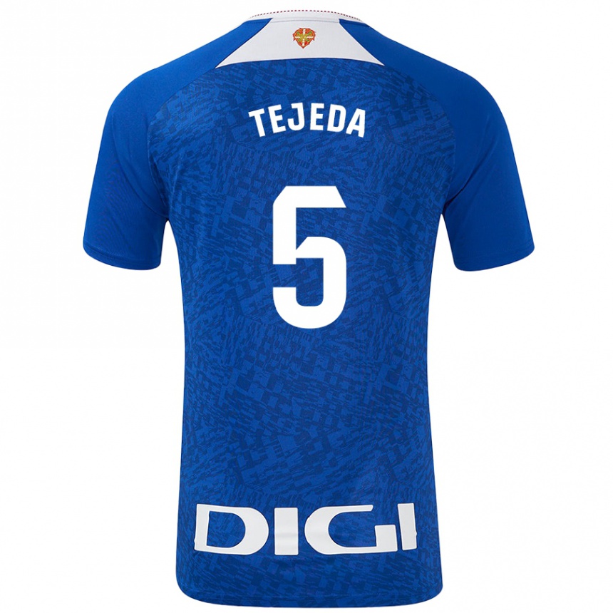 Niño Fútbol Camiseta Diego Tejeda #5 Azul Real 2ª Equipación 2024/25