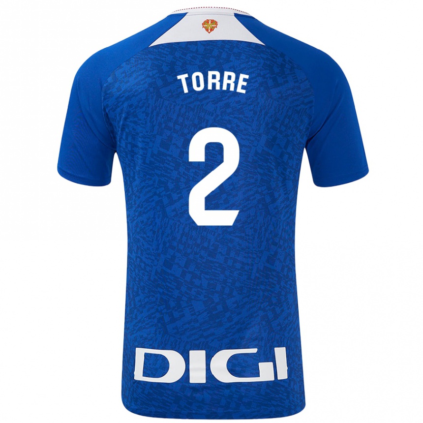 Niño Fútbol Camiseta Maddi Torre #2 Azul Real 2ª Equipación 2024/25