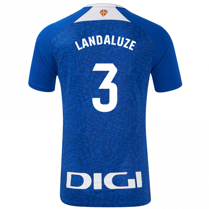 Niño Fútbol Camiseta Naia Landaluze Marquínez #3 Azul Real 2ª Equipación 2024/25