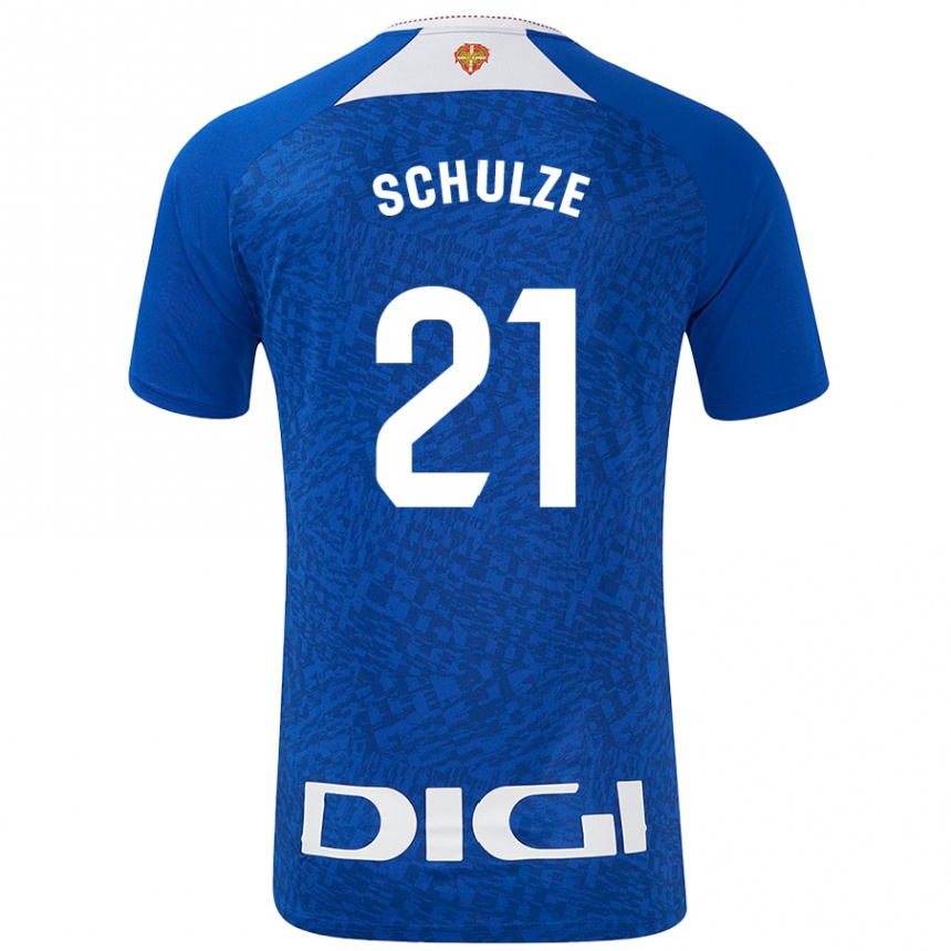 Niño Fútbol Camiseta Bibiane Schulze #21 Azul Real 2ª Equipación 2024/25