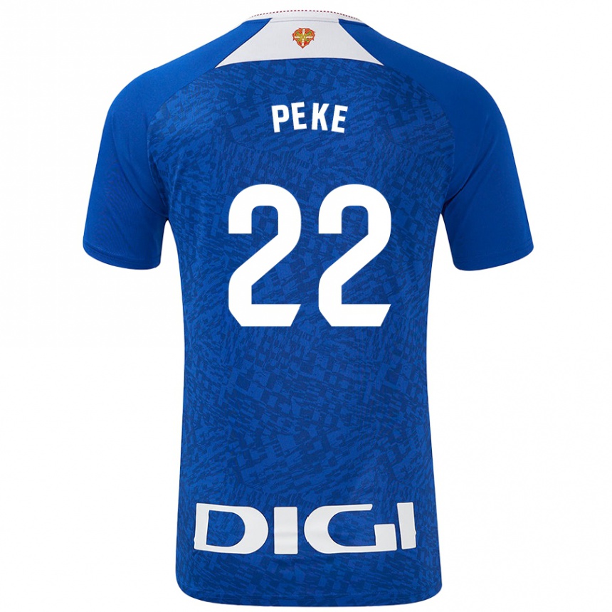 Niño Fútbol Camiseta Ainize Barea Nuñez #22 Azul Real 2ª Equipación 2024/25