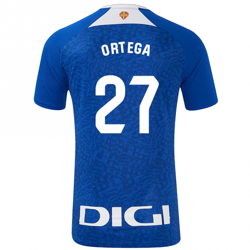 Niño Fútbol Camiseta Sara Ortega #27 Azul Real 2ª Equipación 2024/25