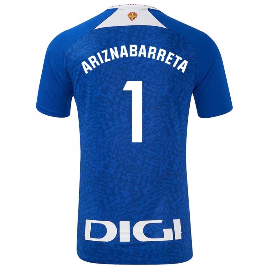 Niño Fútbol Camiseta Oier Ariznabarreta #1 Azul Real 2ª Equipación 2024/25