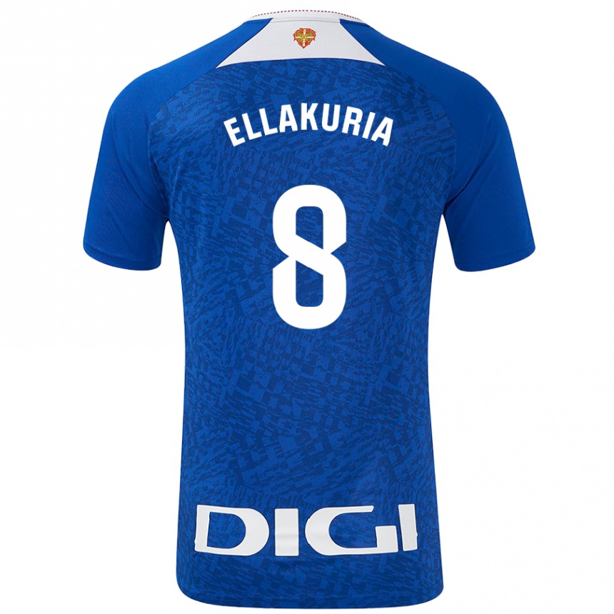 Niño Fútbol Camiseta Eneko Ellakuria #8 Azul Real 2ª Equipación 2024/25