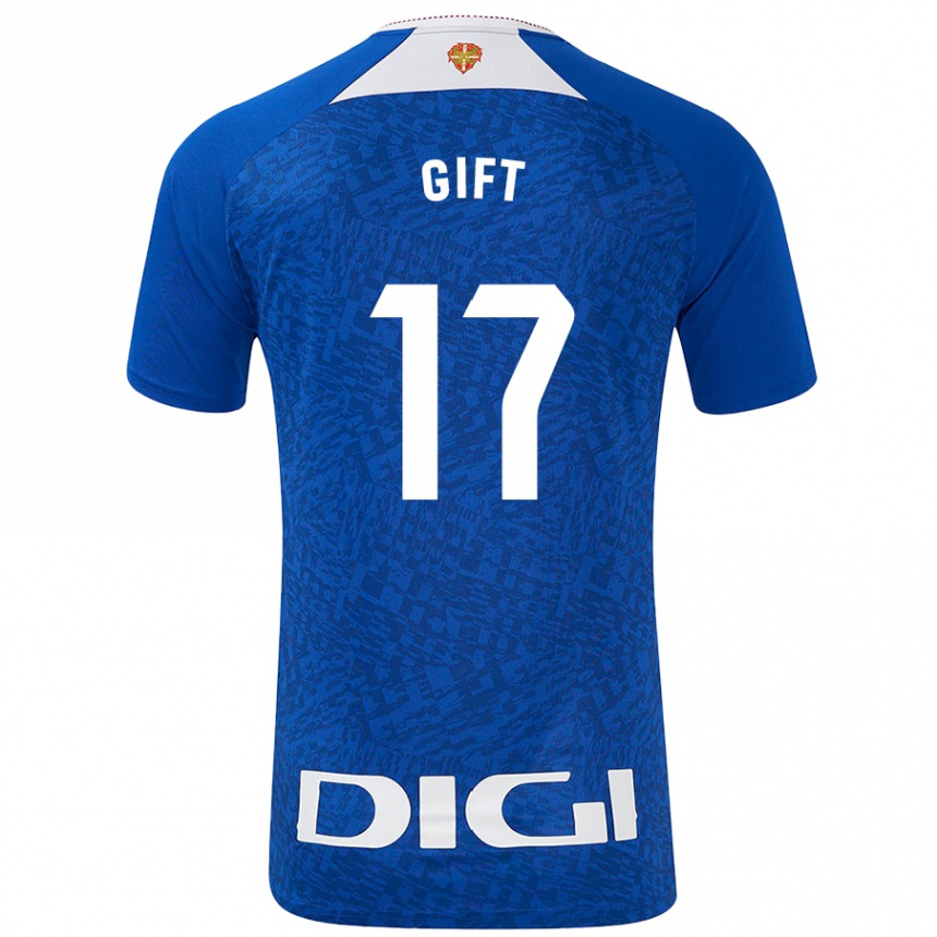 Niño Fútbol Camiseta Elijah Gift #17 Azul Real 2ª Equipación 2024/25