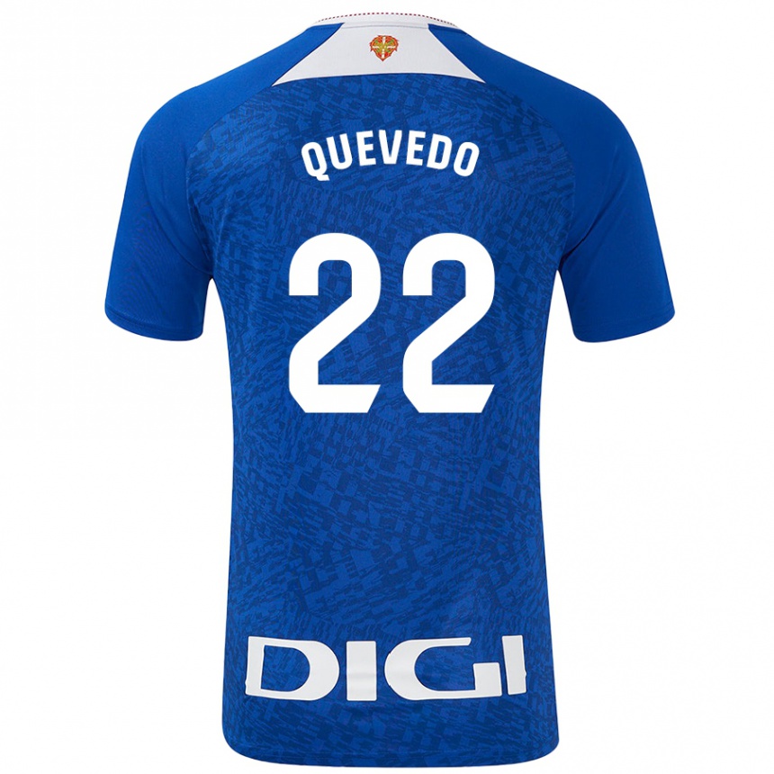 Niño Fútbol Camiseta Ugaitz Quevedo #22 Azul Real 2ª Equipación 2024/25